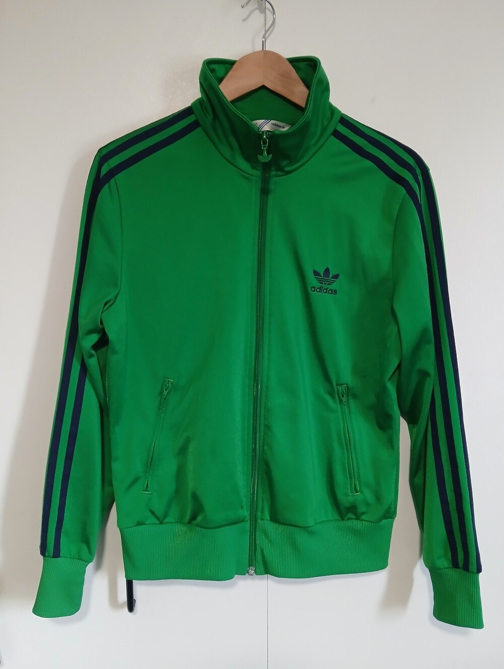 ​Adidas Originals Mens L Green Navy Trefoil 3 Stripe Track Jacket 2010
